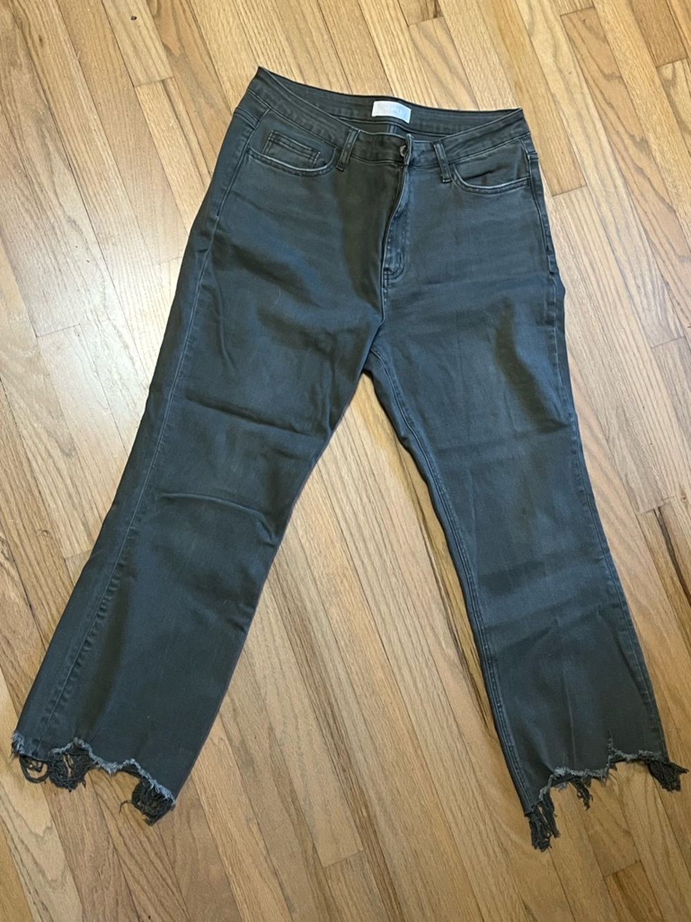 Vervet Distressed Raw Hem Jeans - Dark Green Size 32
